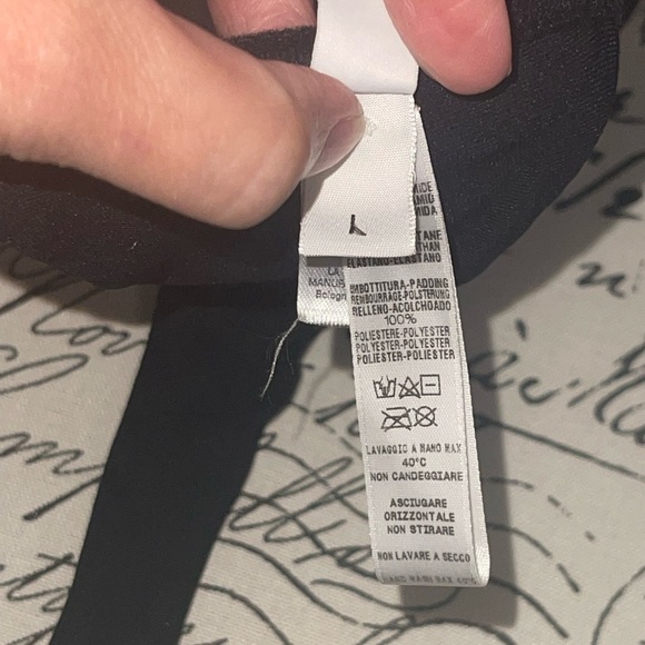 LA PERLA Balconette Bikini Black White Logo Strap Halter Light Padding Underwire - Picture 8 of 10